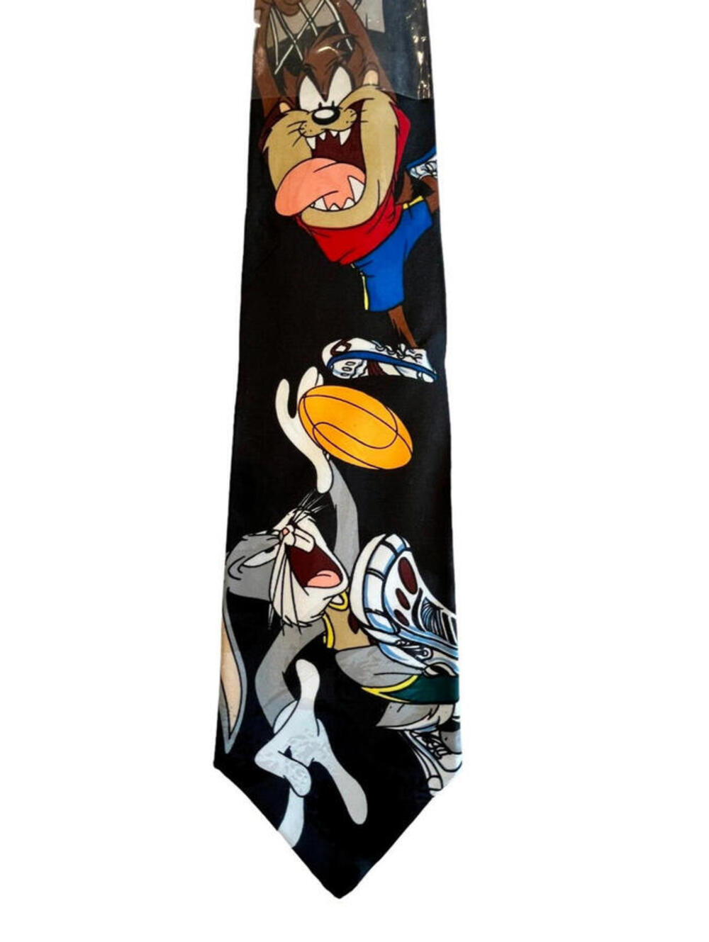 Looney Tunes Tie New in Sleeve Vintage NWOT 1995 Bugs Taz Playing Basketball